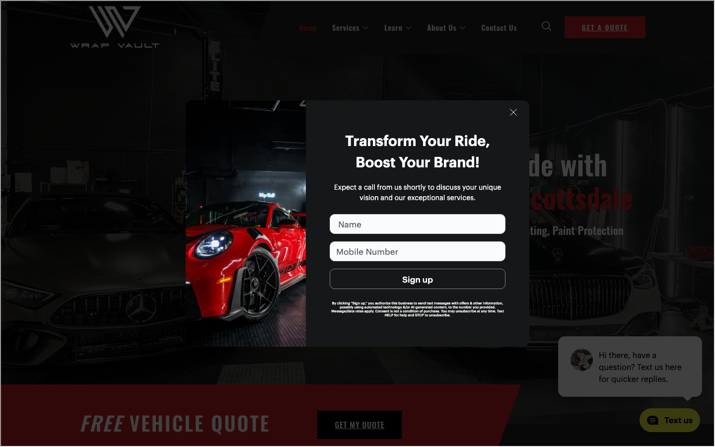 Wrap Vault of Scottsdale website